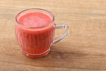glass of strawberry fresh juice