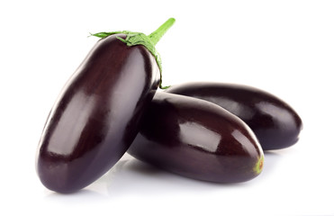 Fresh eggplant isolated on white