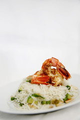 Rice with scrimp, ginger and curry