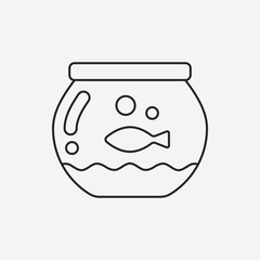fish bowl line icon