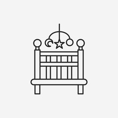 Obraz premium baby bed line icon