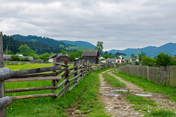 Fototapeta na wymiar Rural landscape with a dirt road