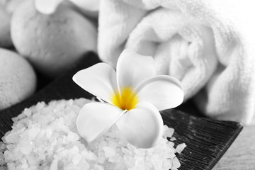 Spa still life with white flower, closeup