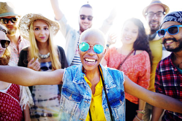 Teenagers Friends Beach Party Happiness Concept