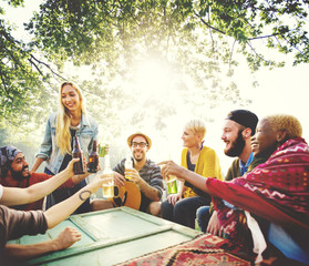 Diverse People Friends Hanging Out Concept