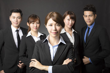 young businesswoman with successful business team