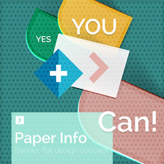 Flat design square banner with slogan