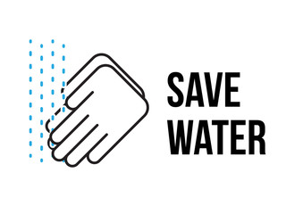 Obraz premium hands wash water with text save water concept vector