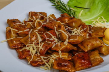 Roasted ravioli