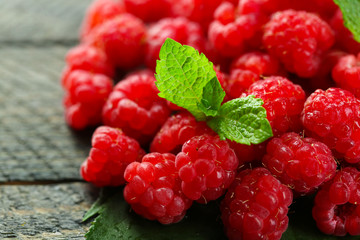 Sweet raspberries background