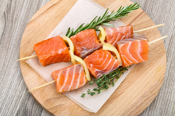 Salmon skewer