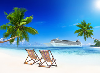 Summer Beach Paradise Travel Destination Concept