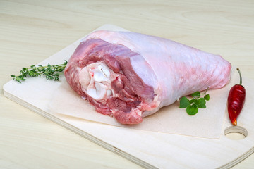 Raw turkey leg