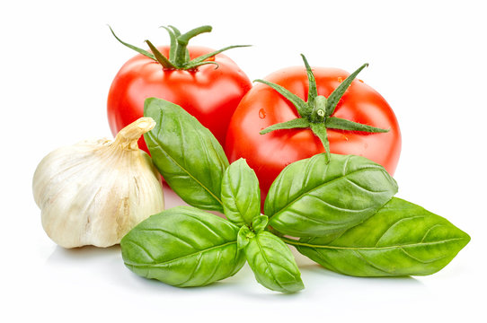 fresh tomatoes and basil - Powered by Adobe