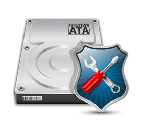 HDD Repair Icon. Vector Illustration