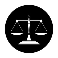Justice Scale Black Circle Icon
