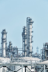 gas processing factory. landscape with gas and oil industry