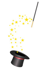 Magic wand and hat - 87649165