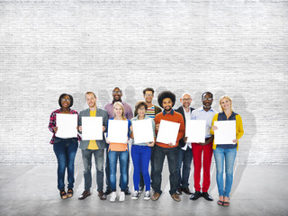 Obraz premium Casual Cheerful Ethnicity Occupation Team Teamwork Togetherness