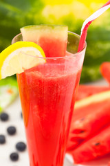 Glass of fresh watermelon juice