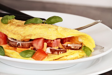 Tomato and Mushroom Omelet