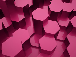 Pink hexagonal background texture