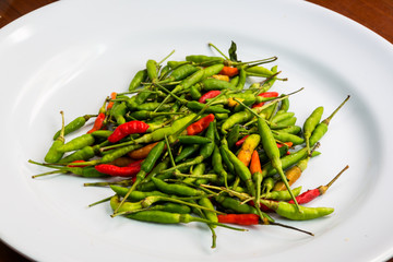 Thai paprika on white dish
