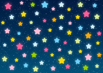 Shiny stars on blue sky background 