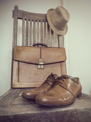 Vintage fashion bag , shoes ,hat , accessories(vintage tone color)