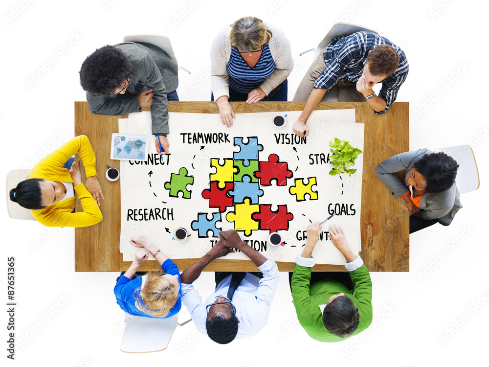 Canvas Prints teamwork team connection strategy partnership support puzzle con