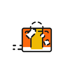 Color line icon for flat design. Luggage