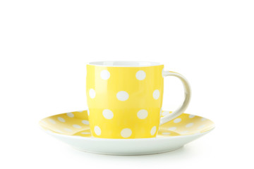 Yellow mug isolated on white