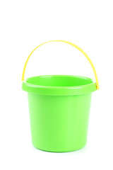 Plastic bucket isolated on white