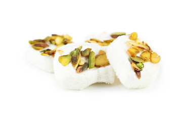 Tasty turkish delight isolated on white