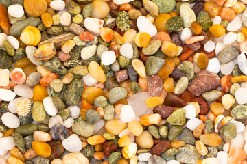 Sea stones and pebbles background