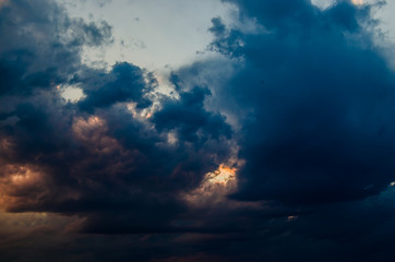 Fototapeta na wymiar Storm clouds in the evening hours