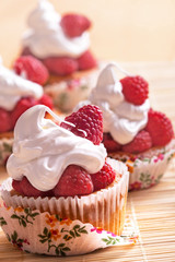 cupcake with raspberry and cream