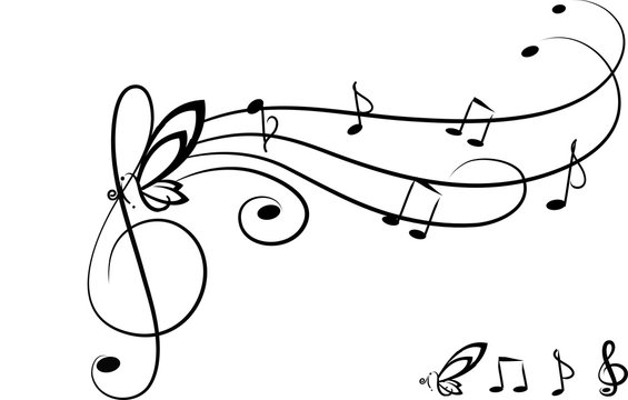 Chiave di violino, portativo e farfafalla