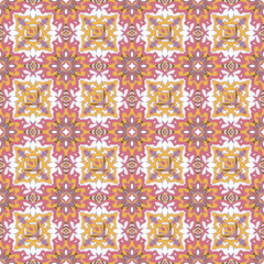 Hand drawing tile color seamless parttern. Italian majolica style