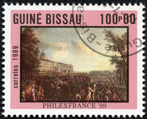 stamp printed in the Guinea-Bissau shows Armed Mob