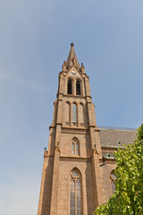 Belfry of Church of St. Ludmila (1892) in Prague