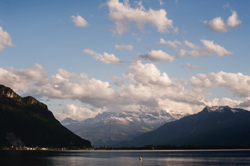 View on Alp mountain over Geneva lake