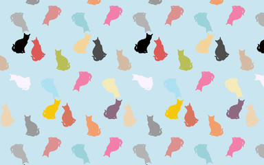 Naklejka na ściany i meble cats pattern background vector
