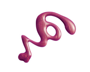 Pink nail polish isolated on white