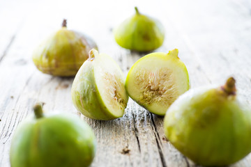 fresh Figs on vintage wooden background