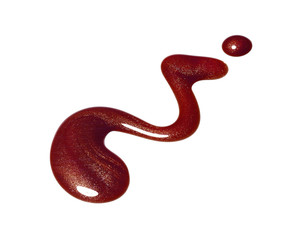 Red nail polish isolated on white 