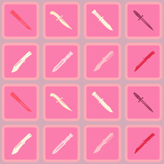 Seamless background with combat knives  for your design