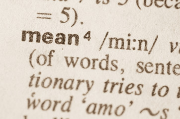 Dictionary definition of word mean