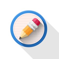 Vector pencil icon on white background.
