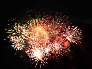 Colorful and vibrant fireworks